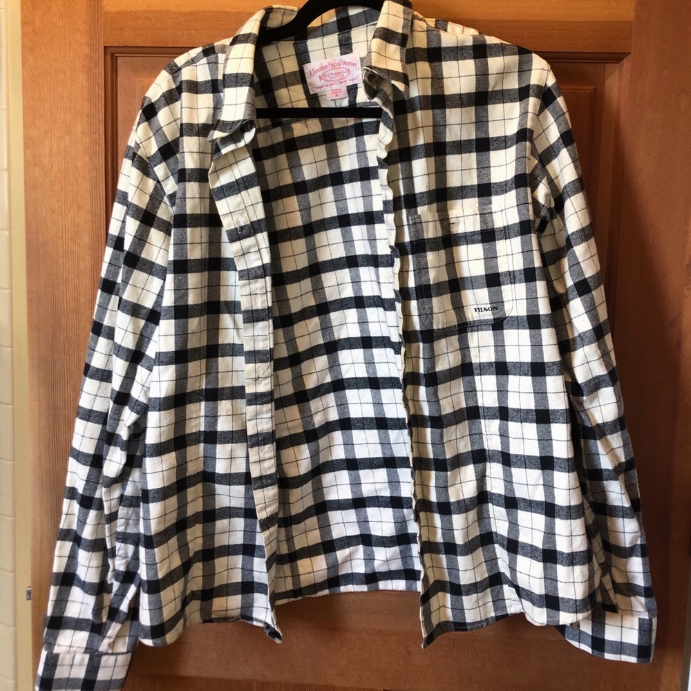 black and white filson flannel